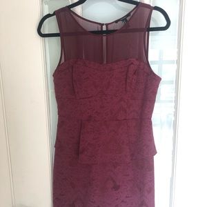 Red mini peplum dress